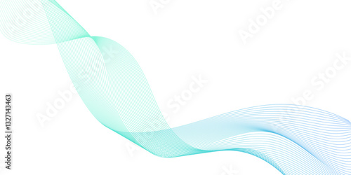 blending line is floating on white background, abstract Curved wavy lines tech futuristic motion background technology line which is floating and curved, Technology flow grid blend curve wave line.