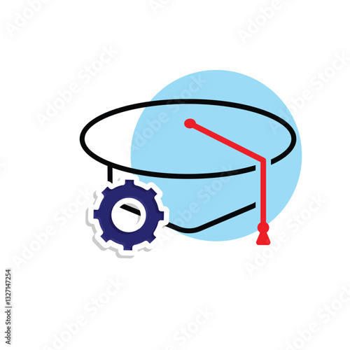 graduation icon. graduation cap toga vector. describes education, learning outcomes, undergraduate. for events, celebrations, flyers. Mixed design style