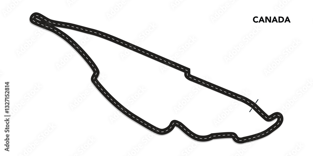 Obraz premium CANADA circuit for motorsport and autosport. grand prix race track. vector illustration