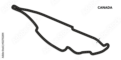 CANADA circuit for motorsport and autosport. grand prix race track. vector illustration
