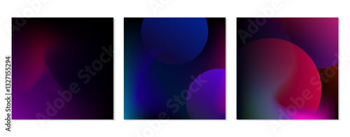 SET GRADIENT LIQUID BLURRED COLOR. SQUARE DARK BACKGORUND DESIGN VECTOR TEMPLATE GOOD FOR POSTER, WALLPAPER, COVER, POSTER, FLYER, SOCIAL MEDIA, GREETING CARD