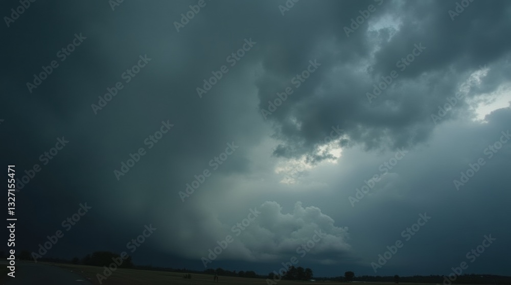 Dark storm clouds rolling over a vast sky, ominous and heavy with shades of gray and black. Dark storm clouds rolling over a vast sky, ominous and heavy with shades of gray and black.