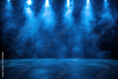 Wallpaper Mural Dramatic stage with blue smoke and spotlights creating an atmospheric and captivating scene for performance or presentation background Torontodigital.ca
