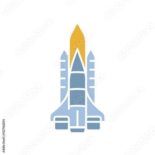 Transportation in space color flat icon.