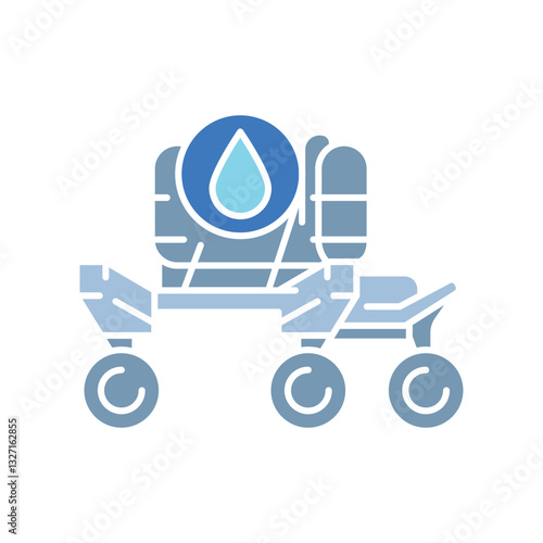 Water extraction color flat icon.