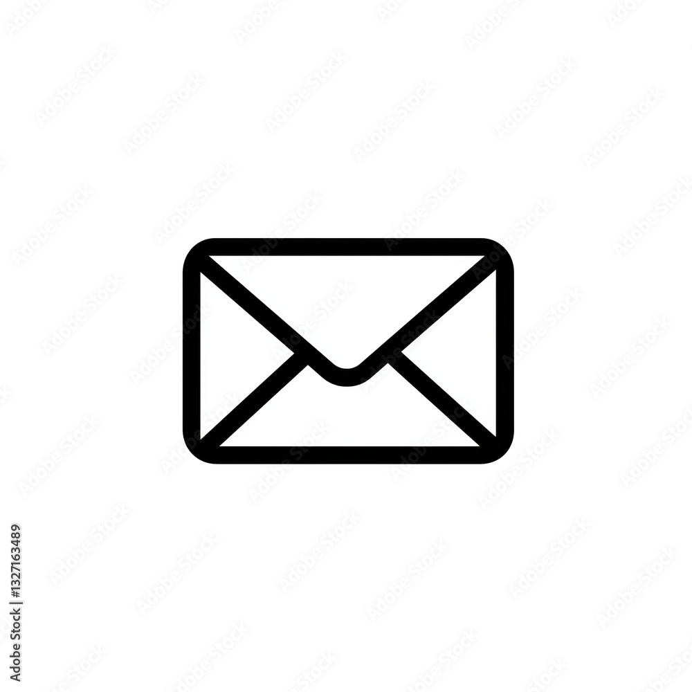 PNG cut out isolated background. A minimalist black outline icon of an envelope, symbolizing email, messaging, and communication. PNG cut out isolated background. A minimalist black outline icon of an envelope, symbolizing email, messaging, and communication.