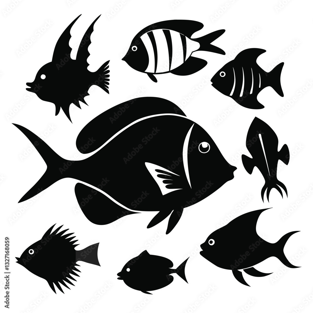 Naklejka premium set of fish