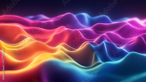 Eyecatching 3D render of a multicolor spectrum featuring a mesmerizing blend of vibrant hues