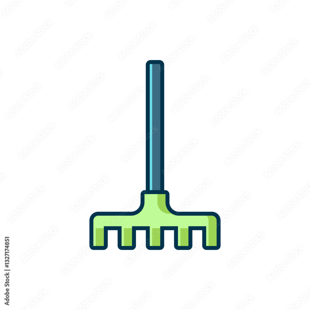 Filled outline Garden rake icon isolated on white background. Tool for horticulture, agriculture, farming. Ground cultivator. Housekeeping equipment. Flat filled outline style with shadow. Vector Filled outline Garden rake icon isolated on white background. Tool for horticulture, agriculture, farming. Ground cultivator. Housekeeping equipment. Flat filled outline style with shadow. Vector