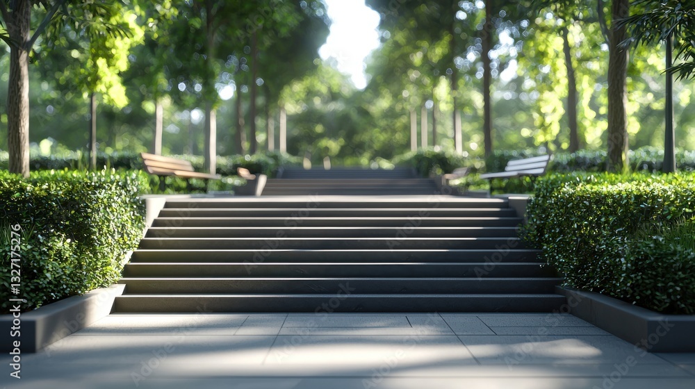 Serene Steps in a Lush Green Park: A Tranquil Pathway to Nature's Embrace Serene Steps in a Lush Green Park: A Tranquil Pathway to Nature's Embrace