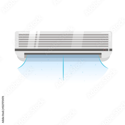 Air conditioner with cold air streams on the wall