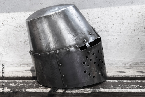 Quadro su tela Medieval style steel helmet with ventilation holes