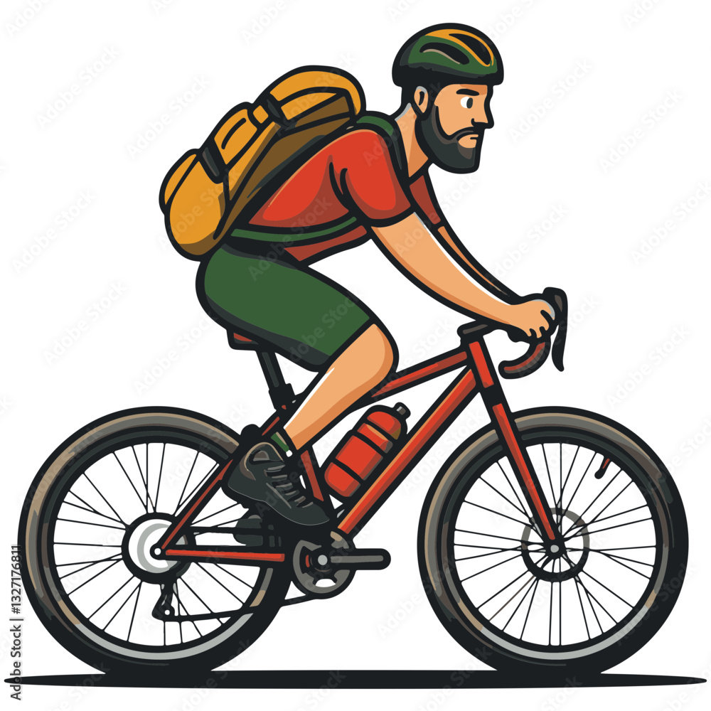 Fototapeta premium man riding a bike