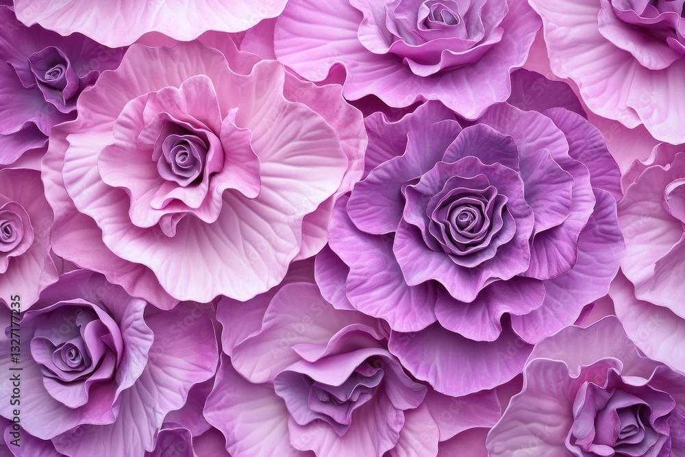 Vibrant Cabbage: Curly Leaves in Shades of Purple and Magenta, Perfect for Garden Decor Vibrant Cabbage: Curly Leaves in Shades of Purple and Magenta, Perfect for Garden Decor
