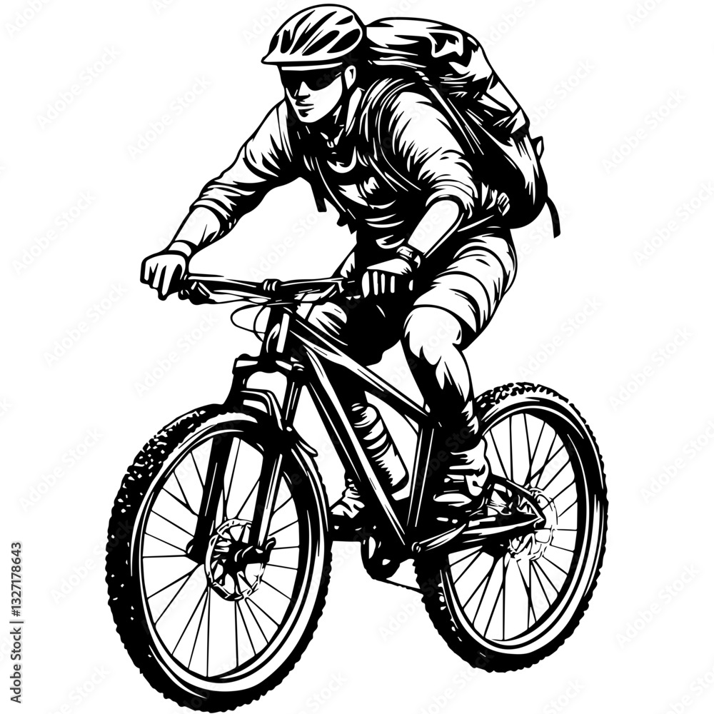 Naklejka premium man riding a bike