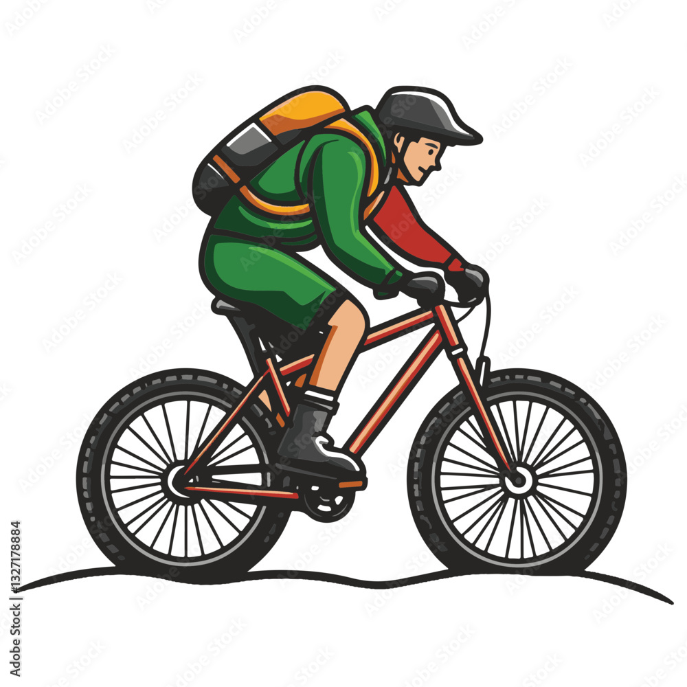 Naklejka premium man riding a bike
