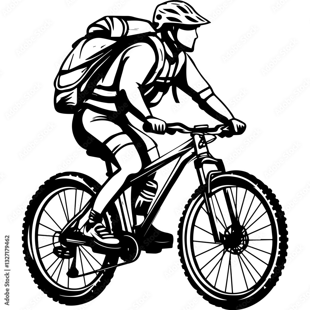 Naklejka premium man riding a bike