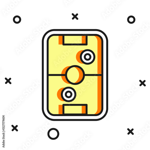 Filled outline Air hockey table icon isolated on white background. Flat filled outline style with shadow. Vector