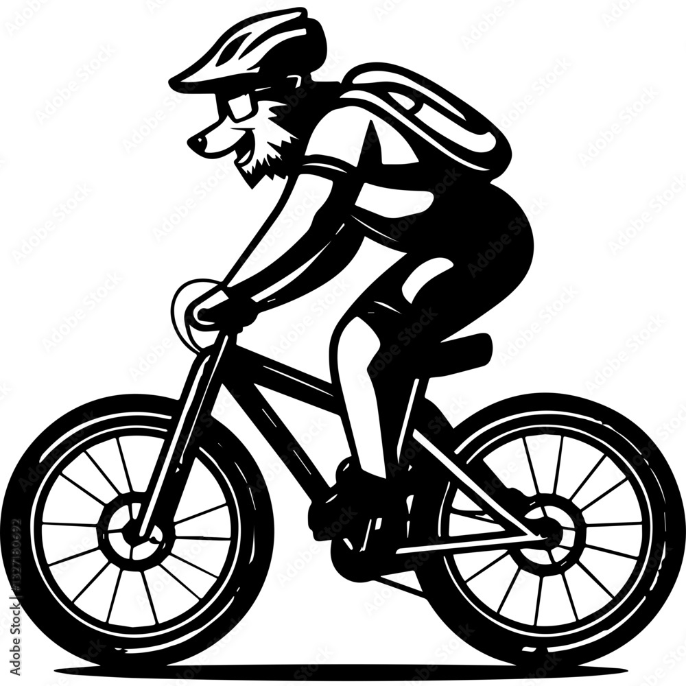 Naklejka premium man riding a bike