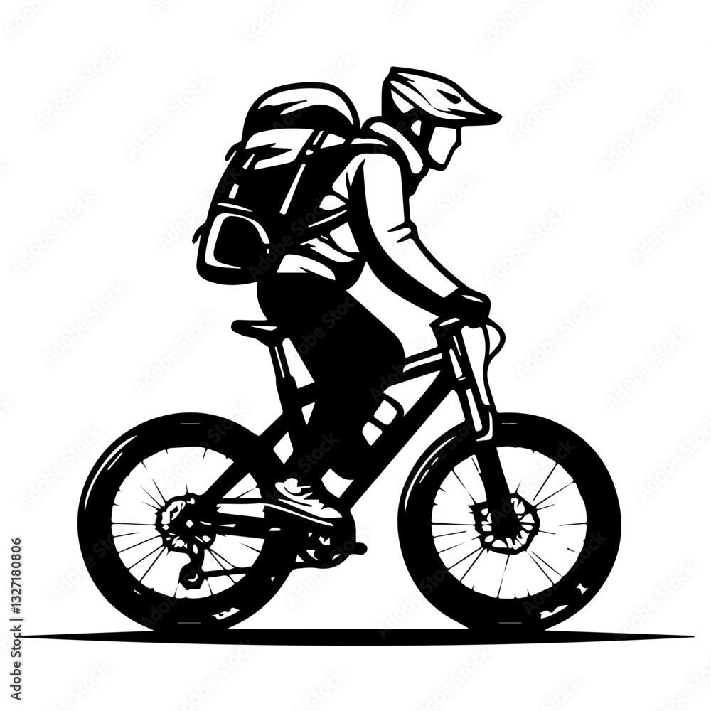 Naklejka premium man riding a bike