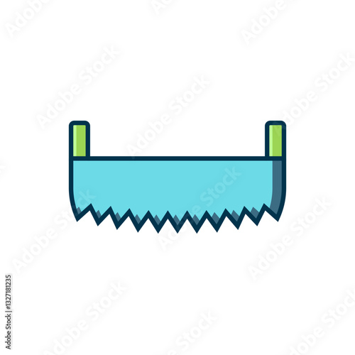Filled outline Two-handed saw icon isolated on white background. Flat filled outline style with shadow. Vector