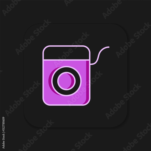 Filled outline Dental floss icon isolated on black background. Flat filled outline style with shadow. Vector