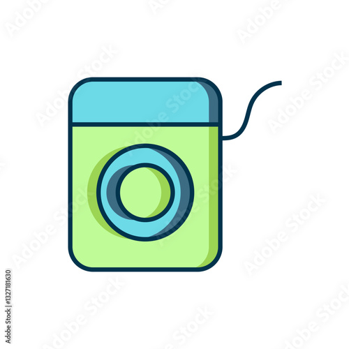 Filled outline Dental floss icon isolated on white background. Flat filled outline style with shadow. Vector
