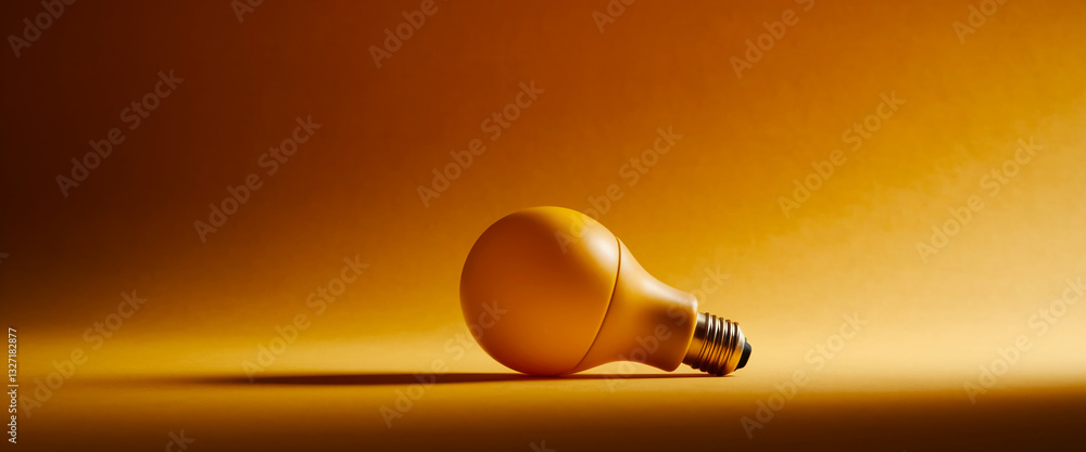 Yellow lightbulb on amber background, showcasing simple design and free space for text or logo, symbolizing ideas, innovation, and creativity Yellow lightbulb on amber background, showcasing simple design and free space for text or logo, symbolizing ideas, innovation, and creativity