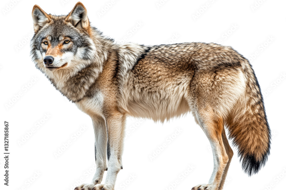 Wolf standing confidently on a transparent background Wolf standing confidently on a transparent background