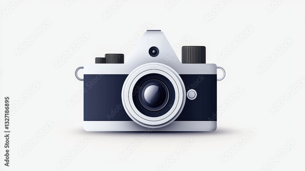 A sleek, modern camera icon with a minimalistic design, featuring bold lines and a monochrome aesthetic. A sleek, modern camera icon with a minimalistic design, featuring bold lines and a monochrome aesthetic.