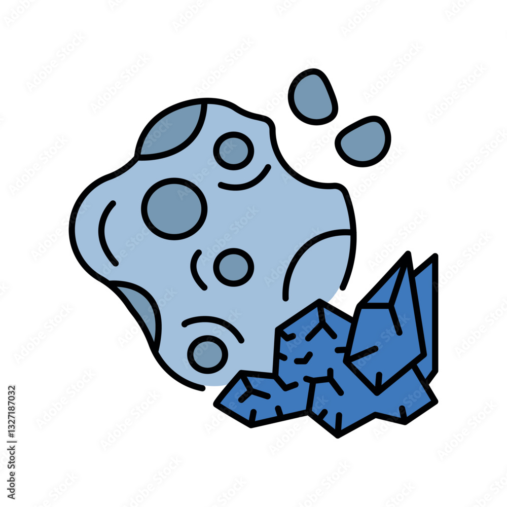 Obraz premium Rare metal resources color flat icon.
