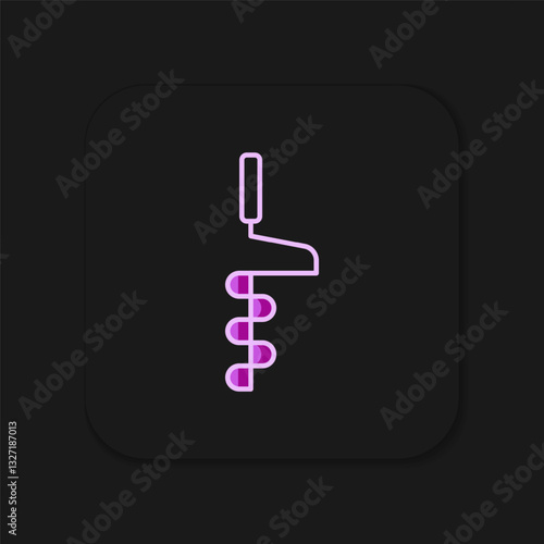 Filled outline Hand ice drill for winter fishing icon isolated on black background. Flat filled outline style with shadow. Vector