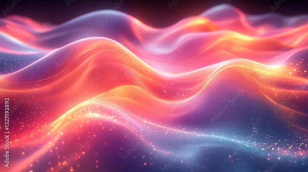 Obraz premium A mesmerizing holographic gradient background with soft neon lights and swirling patterns in pastel hues. Generative AI
