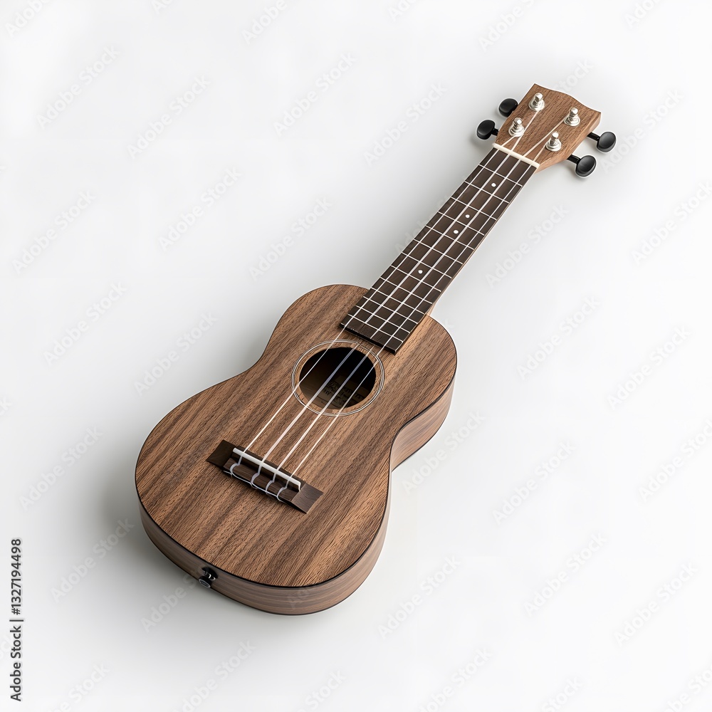 Fototapeta premium Soprano Ukulele Studio Shot White Background Music Instrument