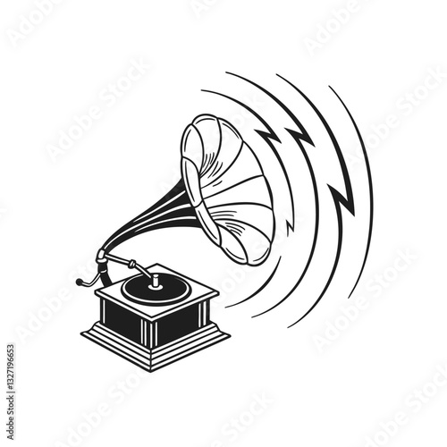 gramophone vinyl ready vector illustration