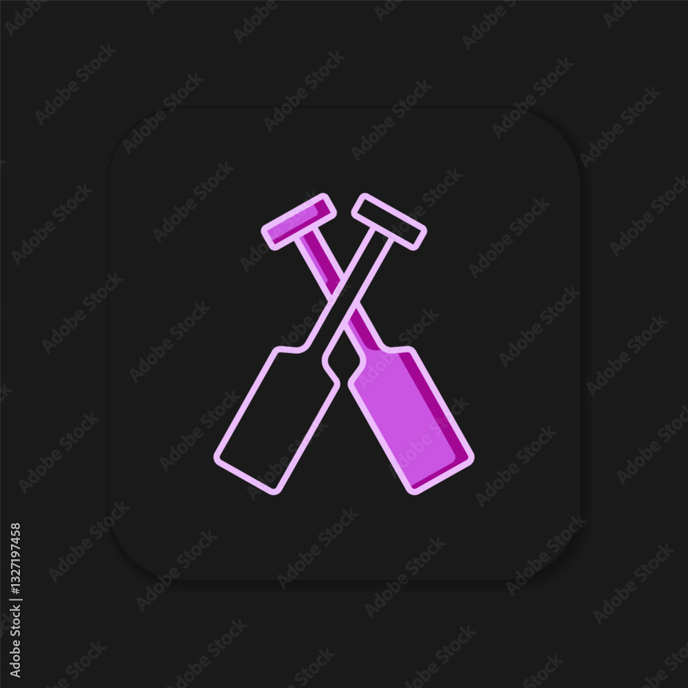 Filled outline Crossed oars or paddles boat icon isolated on black background. Flat filled outline style with shadow. Vector Filled outline Crossed oars or paddles boat icon isolated on black background. Flat filled outline style with shadow. Vector