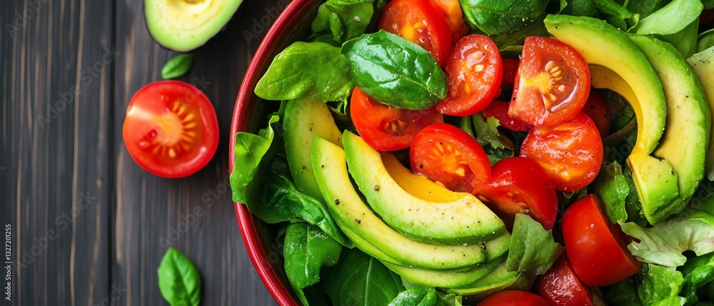 Fresh salad with avocado and cherry tomatoes. Fresh salad with avocado and cherry tomatoes.
