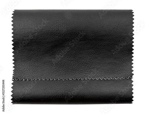 Fotografie A piece of leather on a white background. Black skin isolate