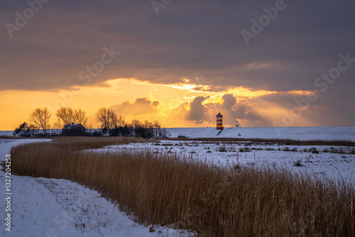 Vászonkép Pilsum lighthouse, East Frisia, Germany