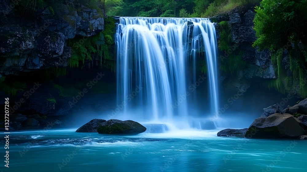 Obraz premium Waterfall in the beautiful forest