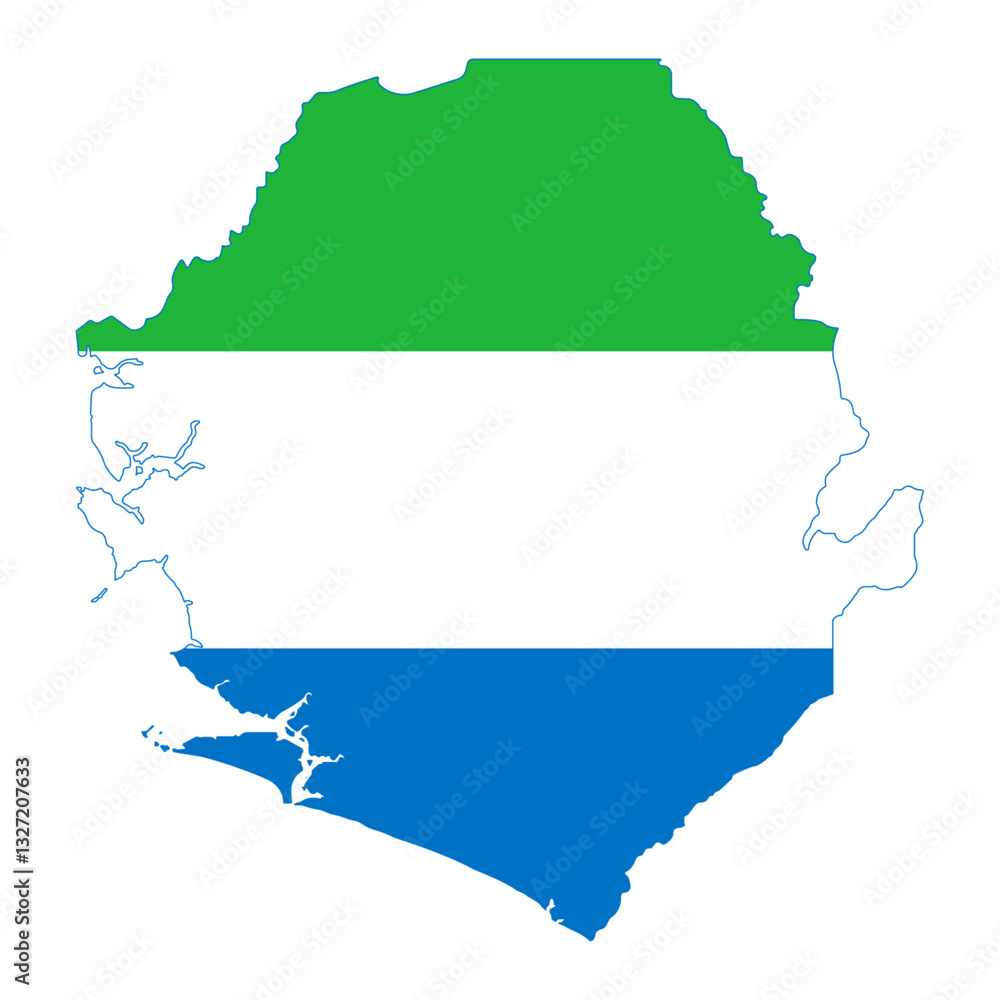 Fototapeta premium map of Sierra Leon with flag