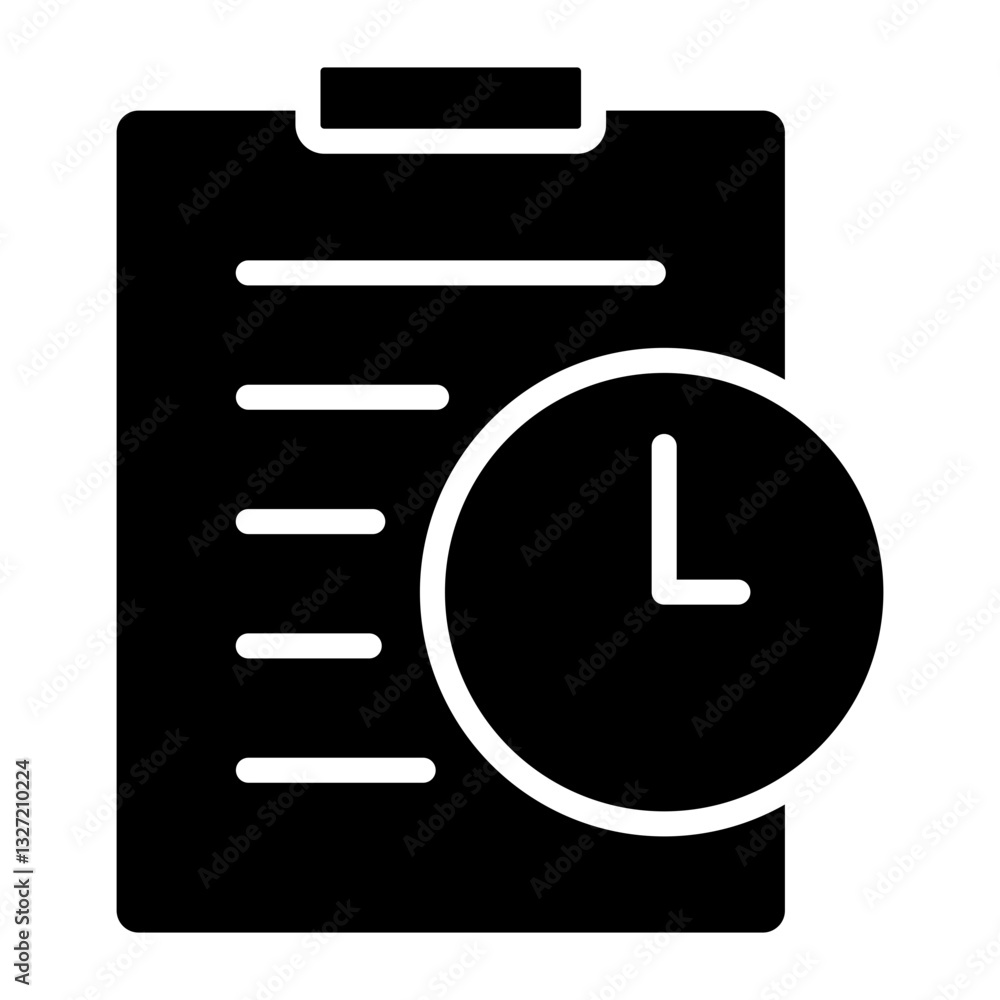 Waiting List Glyph Icon Waiting List Glyph Icon