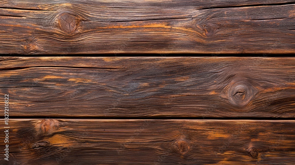 Obraz premium Dark wooden background with rustic texture, aged natural grain, warm and earthy aesthetic