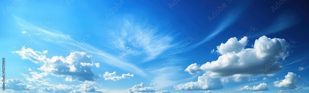 Stunning Blue Sky with Fluffy Clouds Stunning Blue Sky with Fluffy Clouds