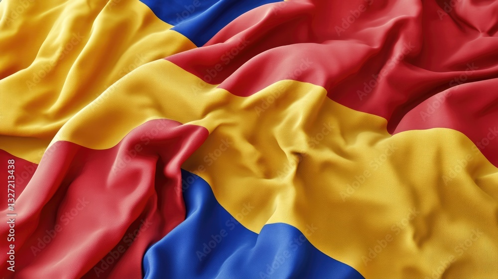 Close-up of the Mongolia Flag, a Symbol of Independence with Yellow and Red Ripples, Representing Mongolian Heritage in Asia Close-up of the Mongolia Flag, a Symbol of Independence with Yellow and Red Ripples, Representing Mongolian Heritage in Asia