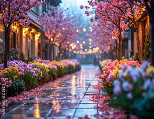 rain on a spring street