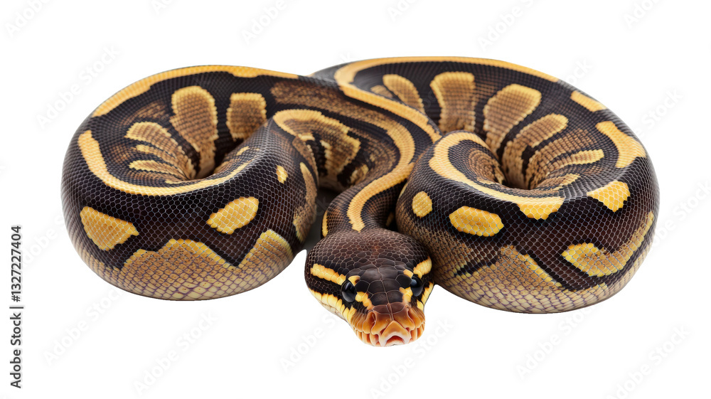 Majestic Python Coiled on White Background - Stunning Reptile Photography Shot transparent background Majestic Python Coiled on White Background - Stunning Reptile Photography Shot transparent background