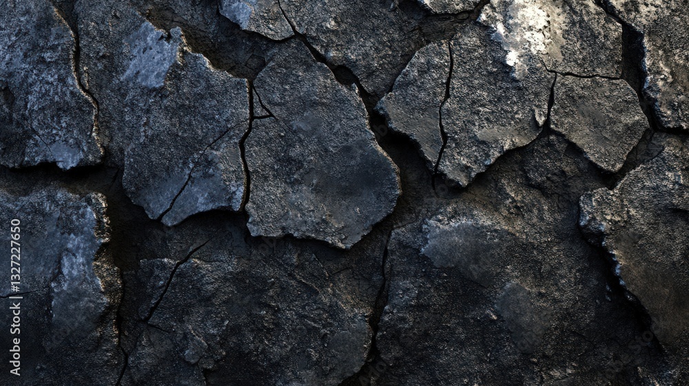 Dark Cracked Rock Surface Texture Image Dark Cracked Rock Surface Texture Image