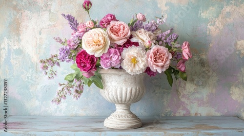 Wallpaper Mural Pastel Flowers in Ornate Vase Torontodigital.ca