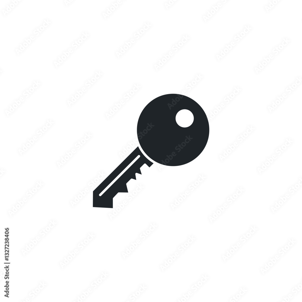 Key icon symbol vector illustration isolated on white background Key icon symbol vector illustration isolated on white background